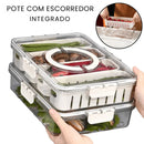 Kit 10 Potes Herméticos Organizadores com 4 Divisórias Removíveis