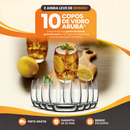 Kit com 15 Potes Herméticos de Vidro +10 Copos Aruba de Brinde